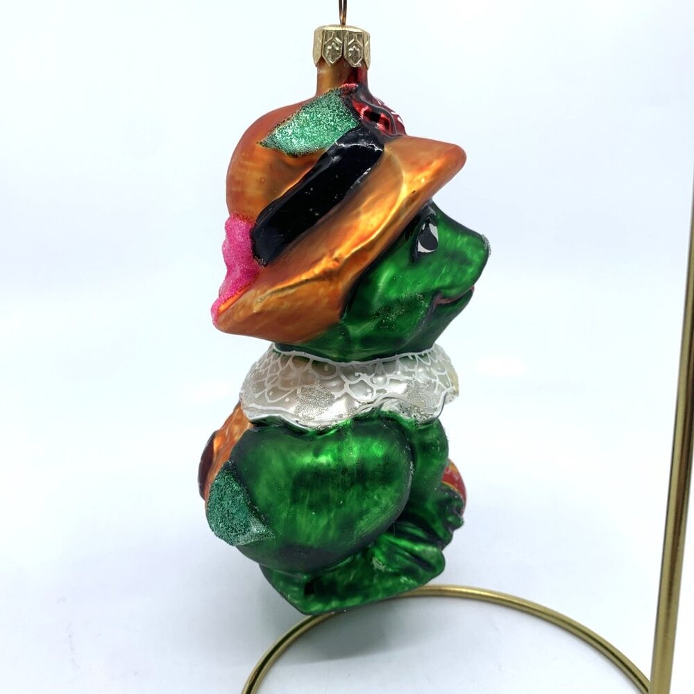 Christopher Radko Ornament Lillie Mae Frog 1996 Bonnet Apple Retired Vintage - Picture 9 of 11
